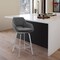 Armen Living Aura Gray Faux Leather and Brushed Stainless Steel Swivel 26" Counter Stool LCAUBABSGR26 - alternate 10